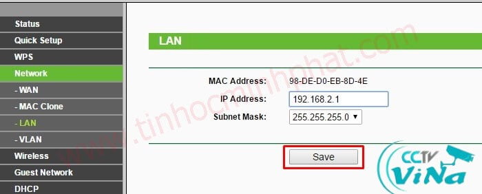 Cài đặt lớp mạng cho router wifi WR740N