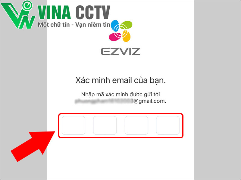 Nhập mã xác minh được gửi về email