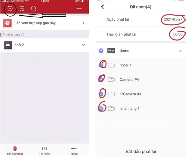 Cách xem lại camera trên điện thoại của Hikvision qua phần mềm Hik-Connect